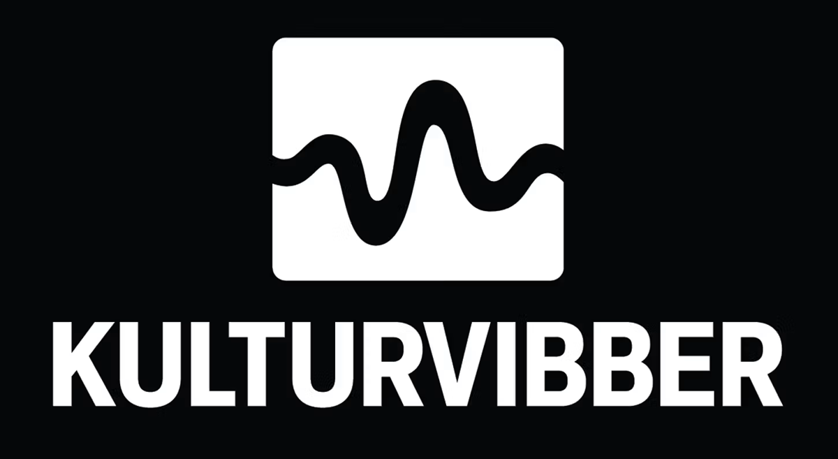 Hvit logo med svart bakgrunn - Klikk for stort bilde